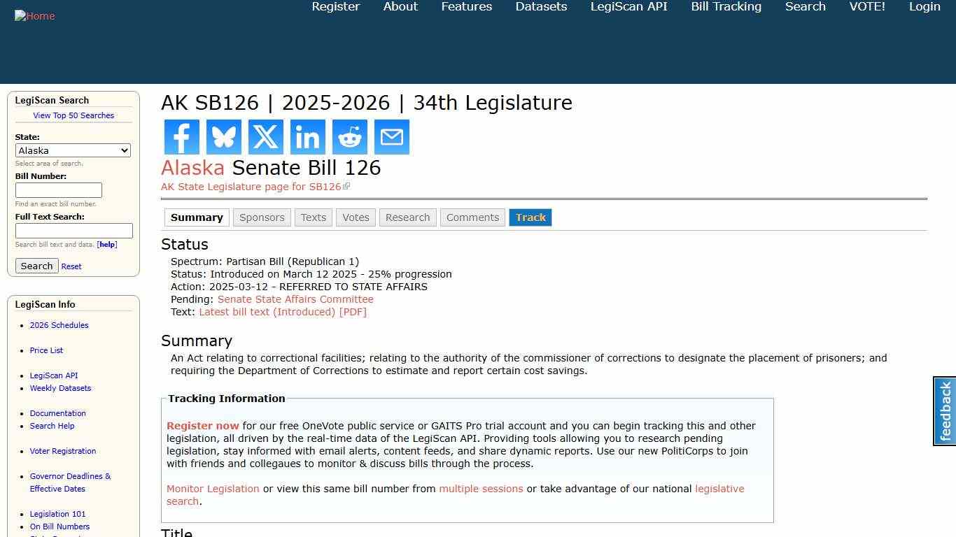AK SB126 2025-2026 34th Legislature LegiScan